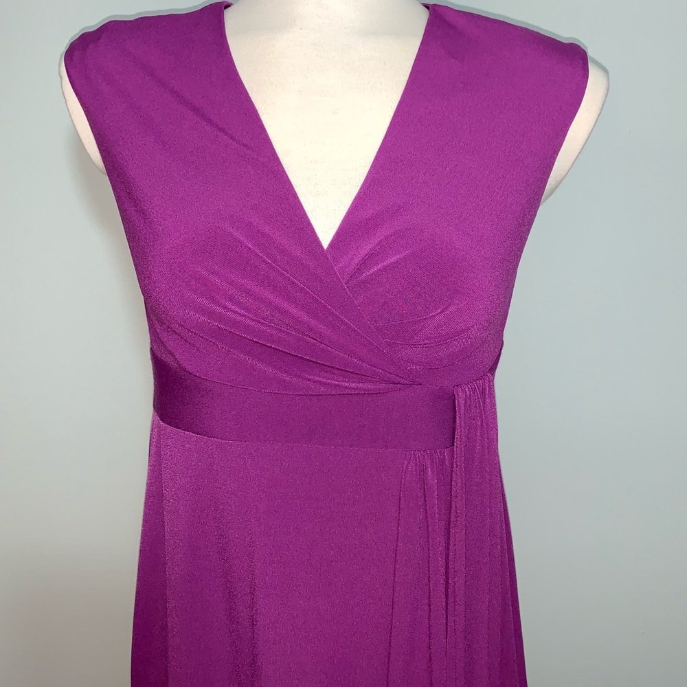 London Times gorgeous purple side draped dress, size 10 - Picture 3 of 6